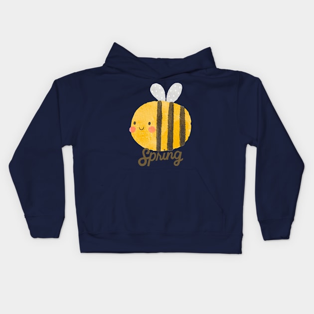 Its Spring, Funny Bee Design Kids Hoodie by fratdd